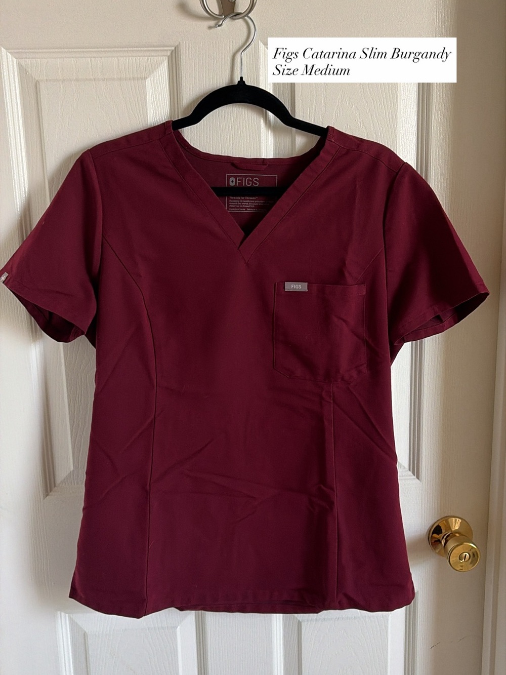 FIGS Women's Catarina Slim Top - Burgundy